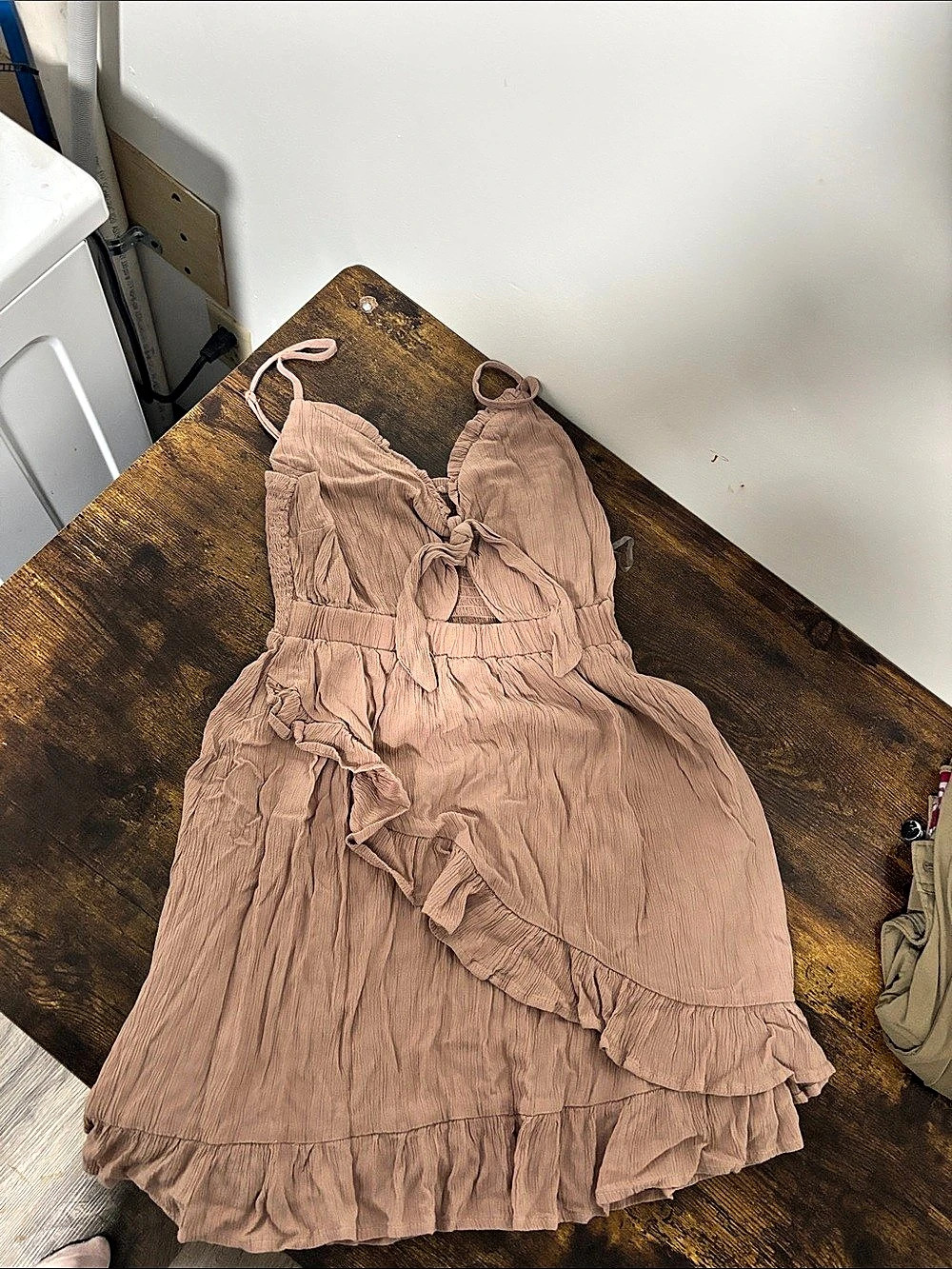 Faded Rose Ruffled Mini Dress